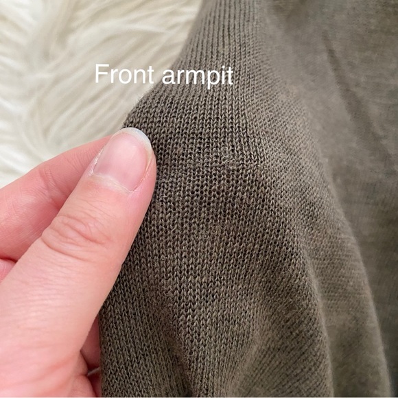 Theory Olive Green Linen Silk Knit Sleeveless Scoop Neck Bubble Hem Dress Tunic - Picture 10 of 11